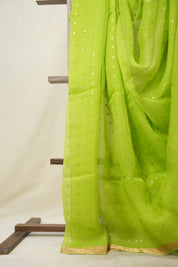Parrot Green Matka Silk Saree - SRPGMSS78