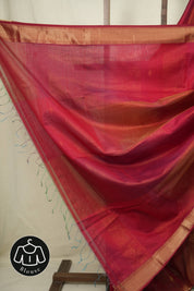 Two Tone Red Maheswari Saree - SRTTRMS1245