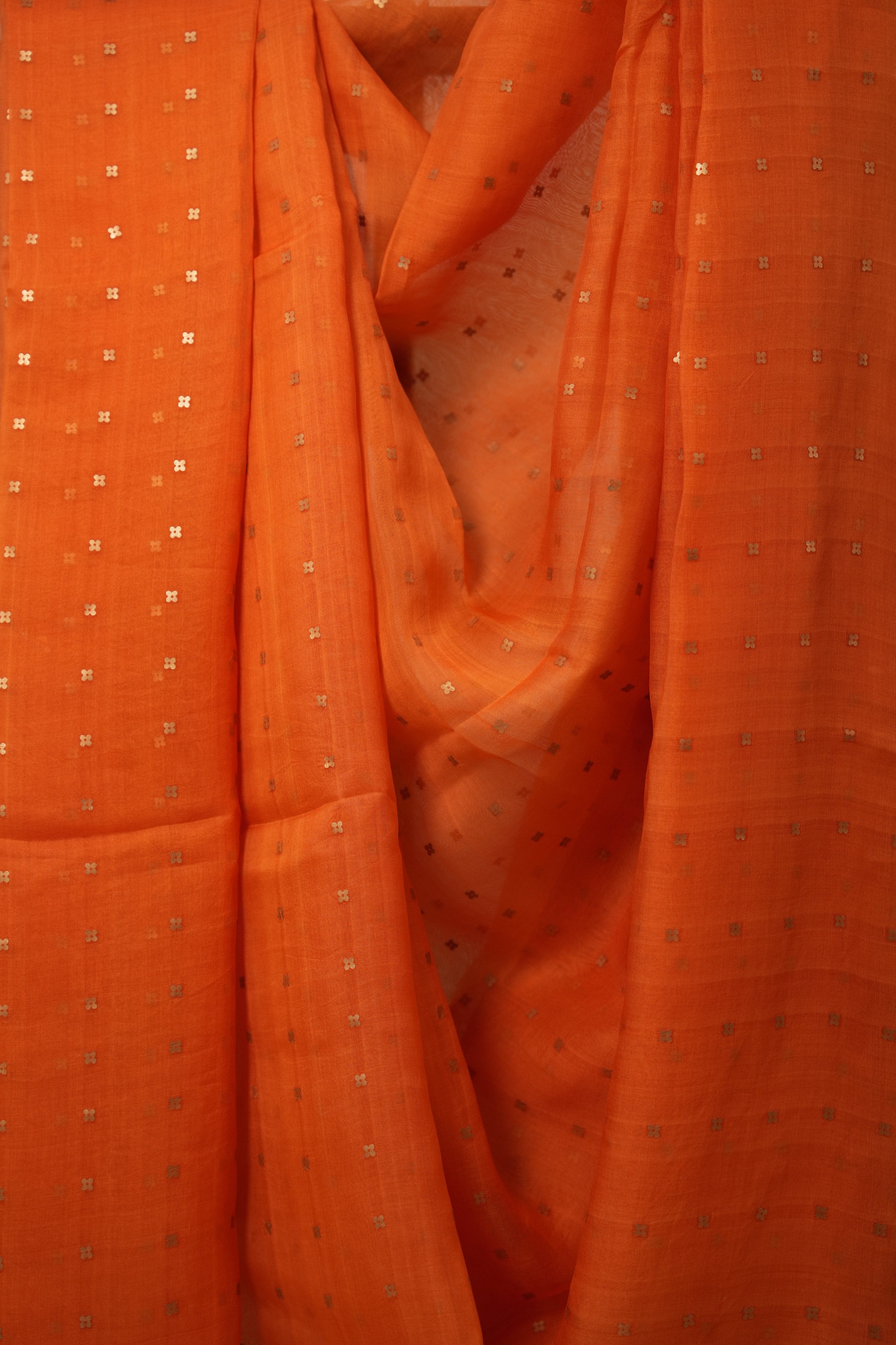 Orange Matka Silk Saree - SROMSS77