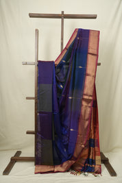 Peacock Blue Maheshwari Saree - SRPBMS1244