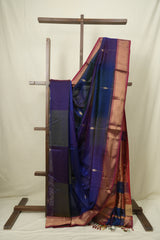 Peacock Blue Maheshwari Saree - SRPBMS1244
