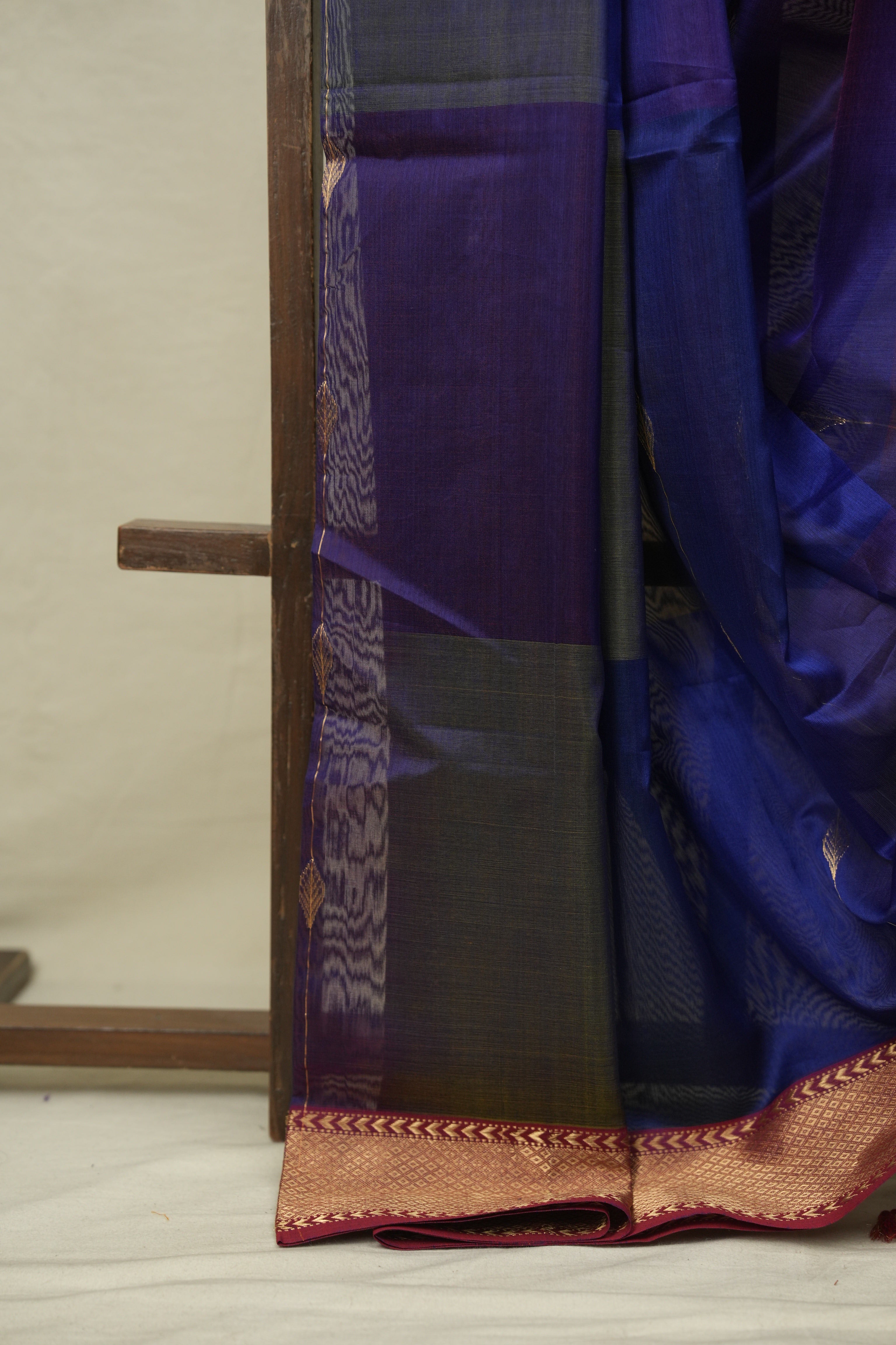 Peacock Blue Maheshwari Saree - SRPBMS1244