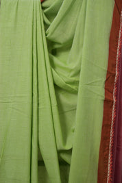 Mint Green Bengal Cotton Saree With Lace - SRMGBCSWL20