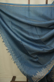 Peacock Green Embroidered Tussar Silk Saree -SRPGETSS1592