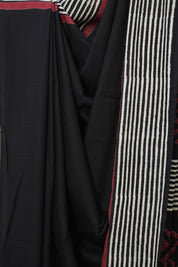 Black HBP Cotton Saree - SRBCS3383