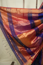 Peacock Blue Maheshwari Saree - SRPBMS1244