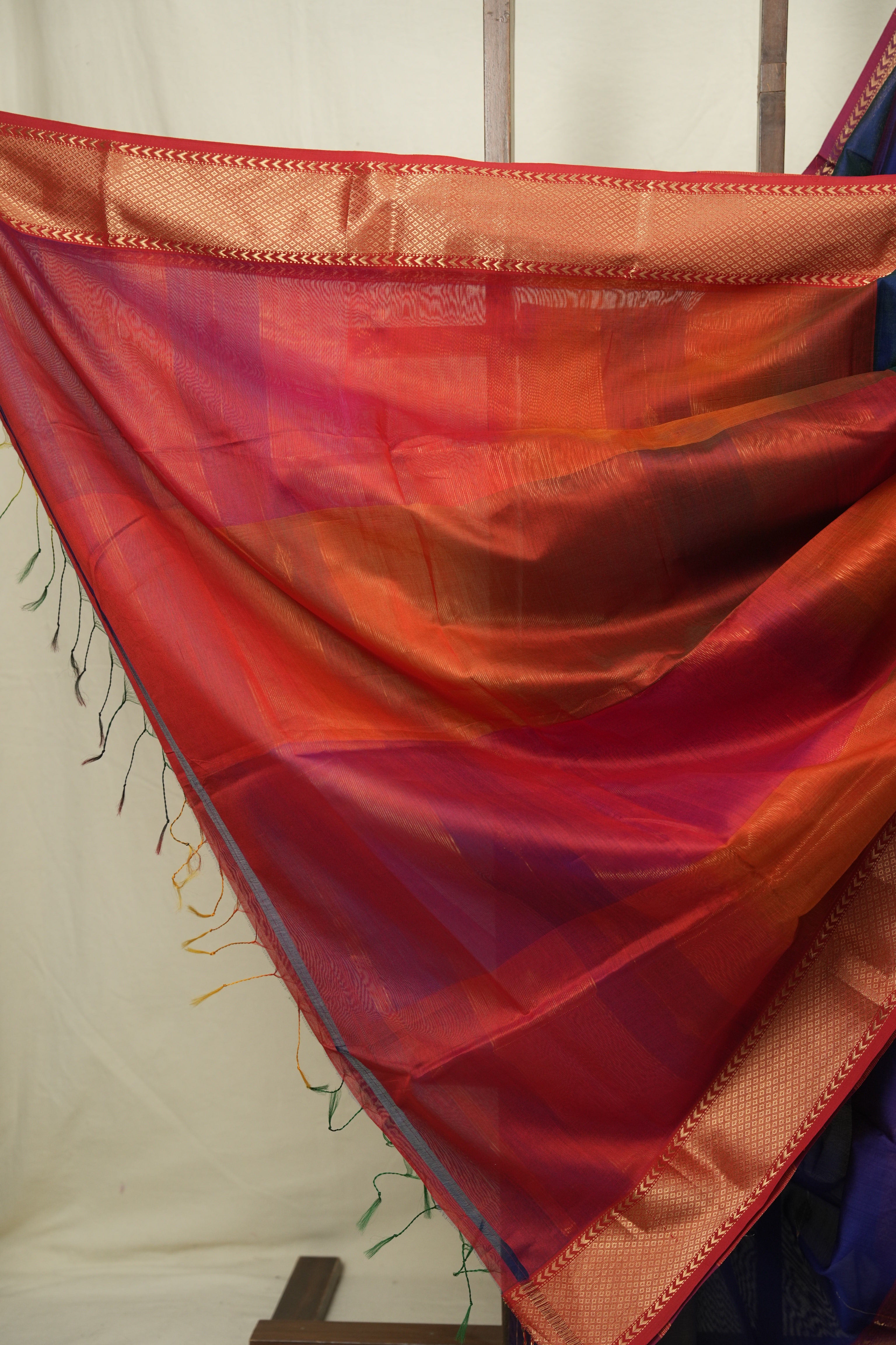 Peacock Blue Maheshwari Saree - SRPBMS1244