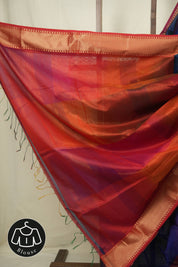 Peacock Blue Maheshwari Saree - SRPBMS1244