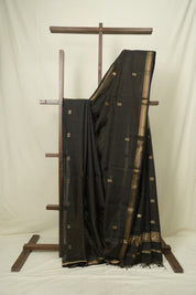 Black Maheshwari Saree - SRBMS1269
