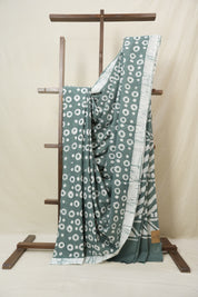 Sage Green HBP Cotton Saree - SRSGCS3381