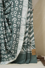 Sage Green HBP Cotton Saree - SRSGCS3381