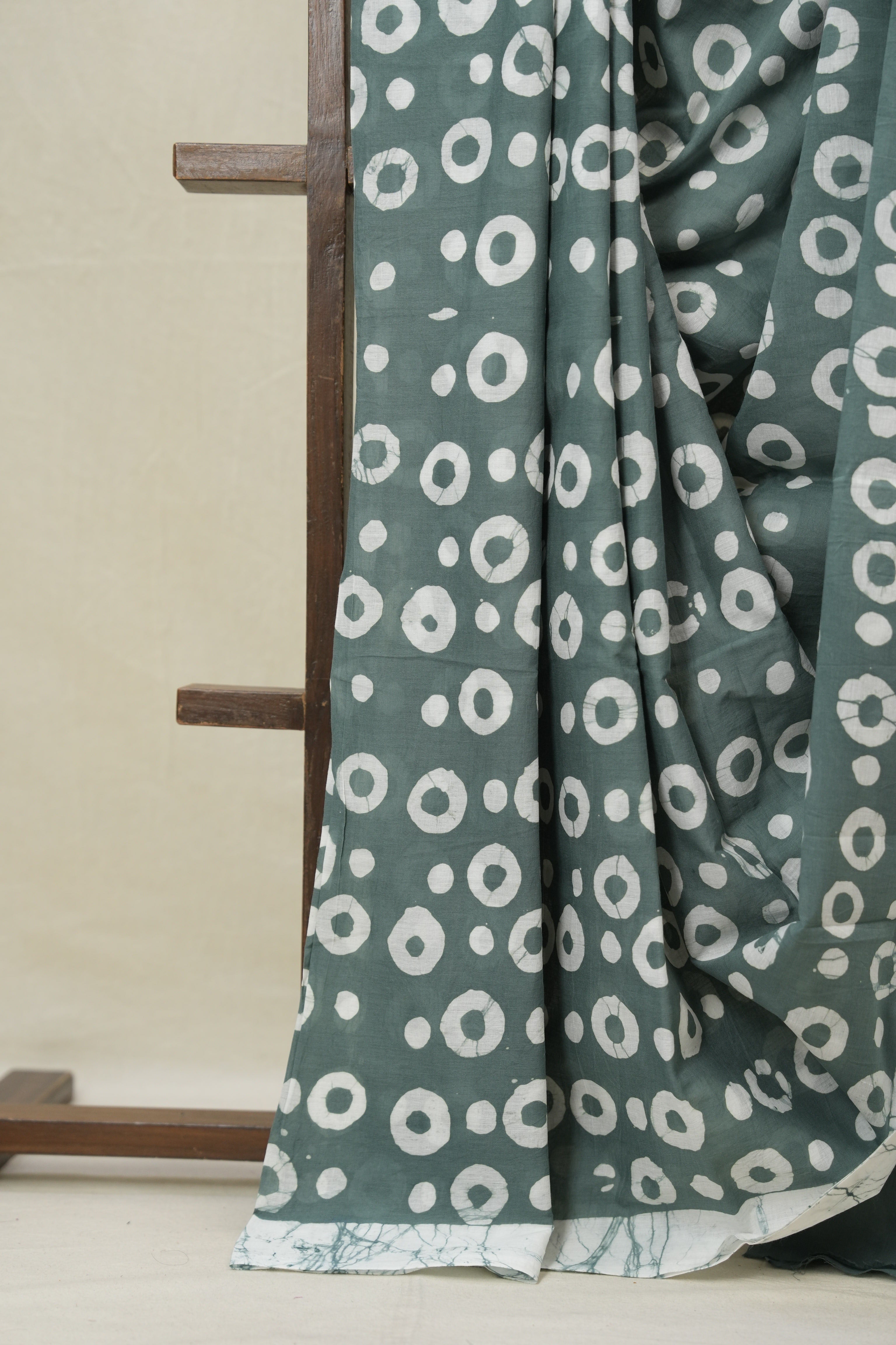 Sage Green HBP Cotton Saree - SRSGCS3381