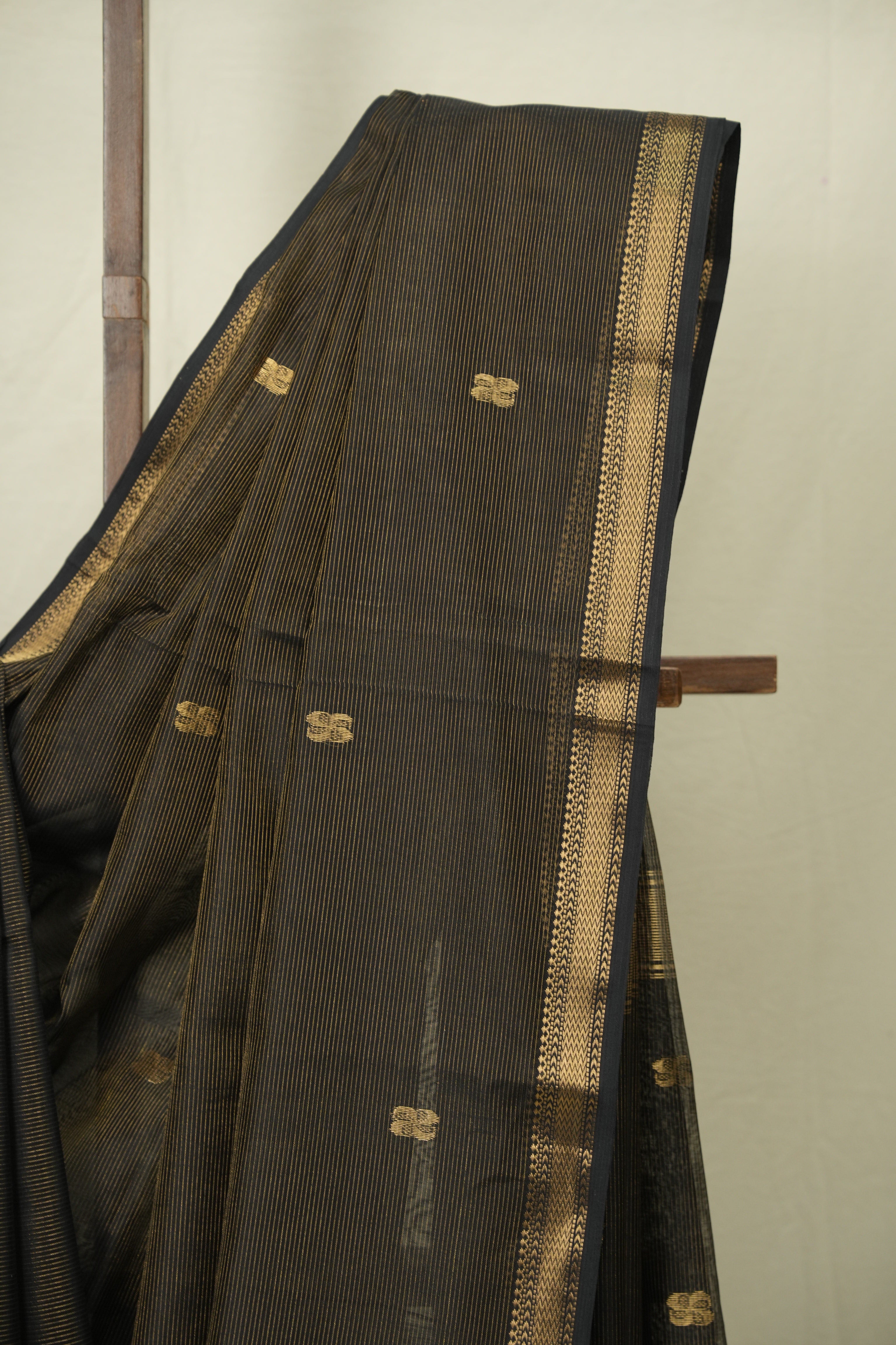 Black Maheshwari Saree - SRBMS1269