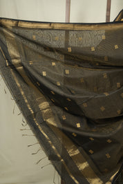 Black Maheshwari Saree - SRBMS1269