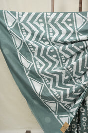 Sage Green HBP Cotton Saree - SRSGCS3381