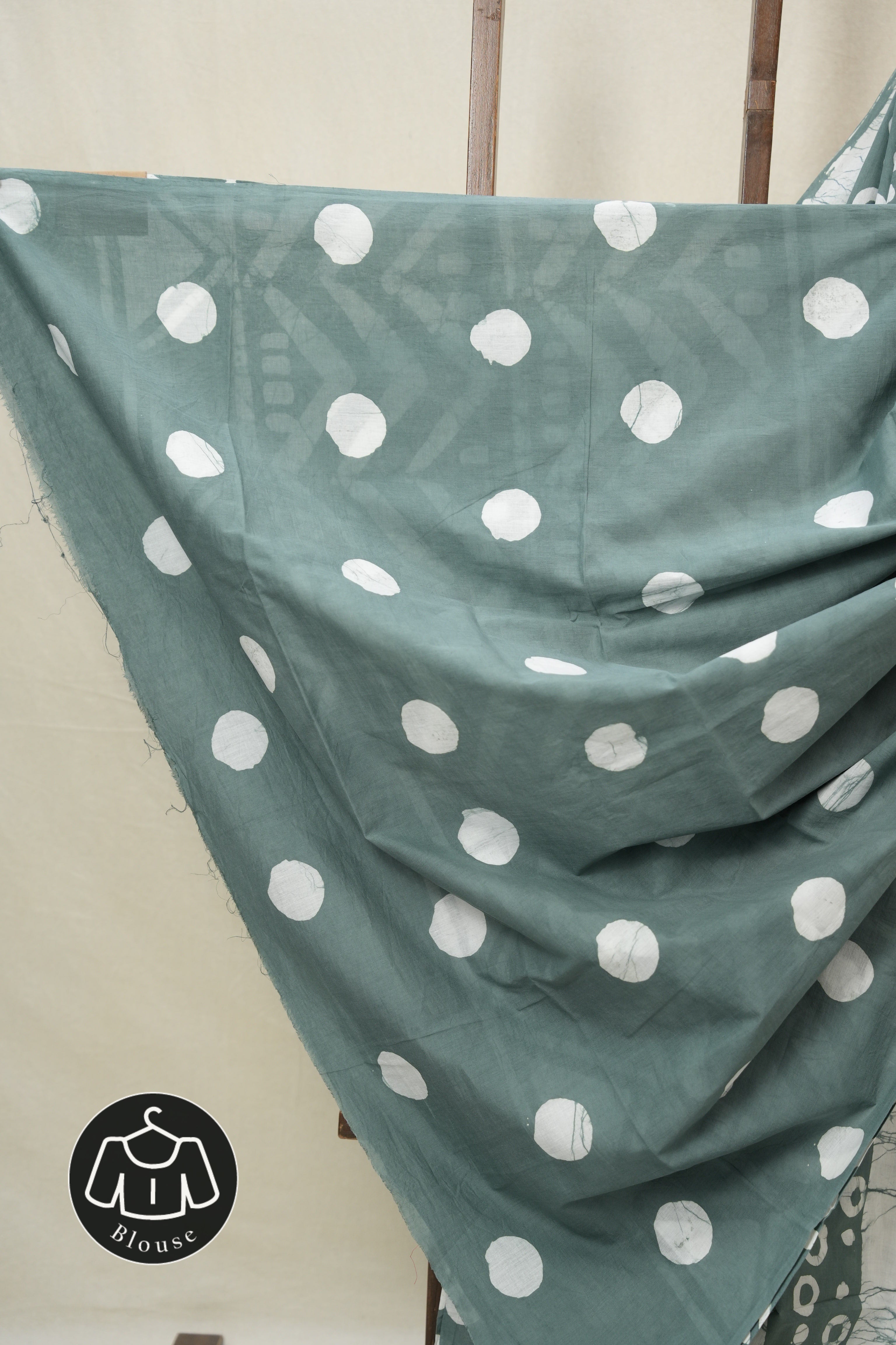 Sage Green HBP Cotton Saree - SRSGCS3381