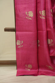 Rani Pink Embroidered Tussar Silk Saree - SRRPETSS1578