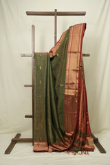 Green Maheshwari Tissue Saree - SRGMTS757