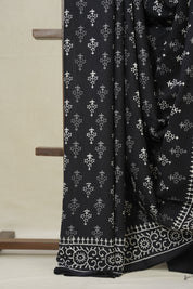 Black HBP Cotton Saree - SRBCS3380
