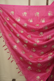Rani Pink Embroidered Tussar Silk Saree - SRRPETSS1578