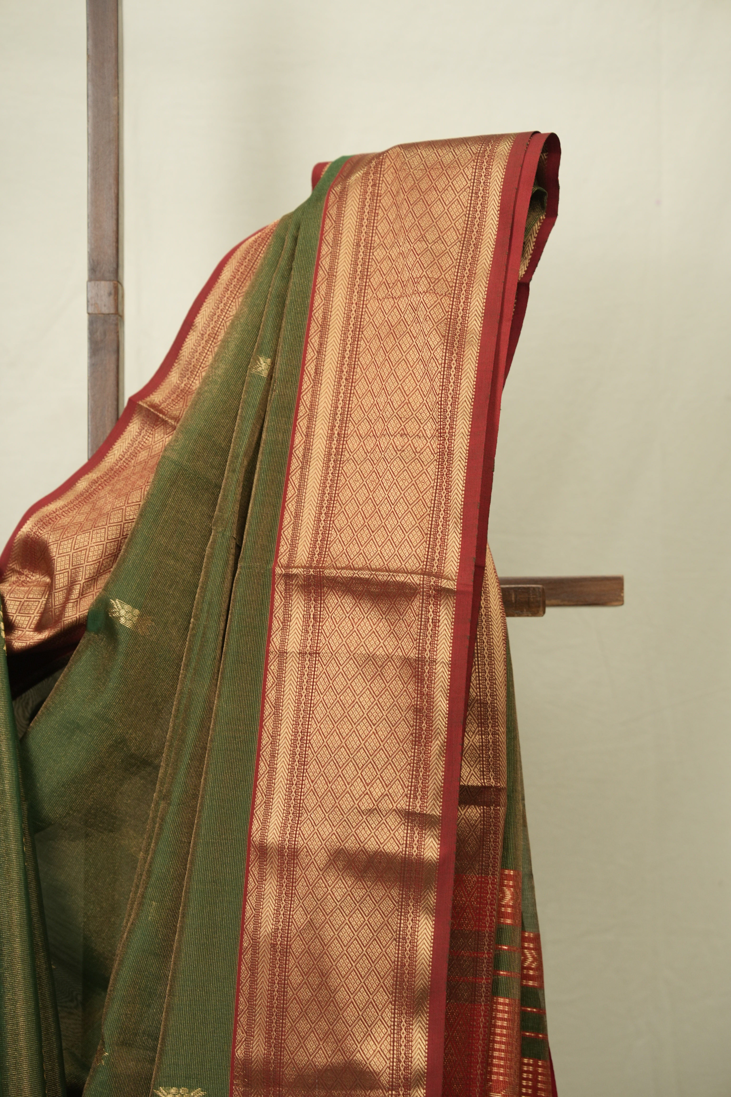 Green Maheshwari Tissue Saree - SRGMTS757