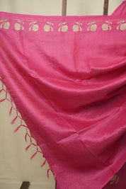 Rani Pink Embroidered Tussar Silk Saree - SRRPETSS1578