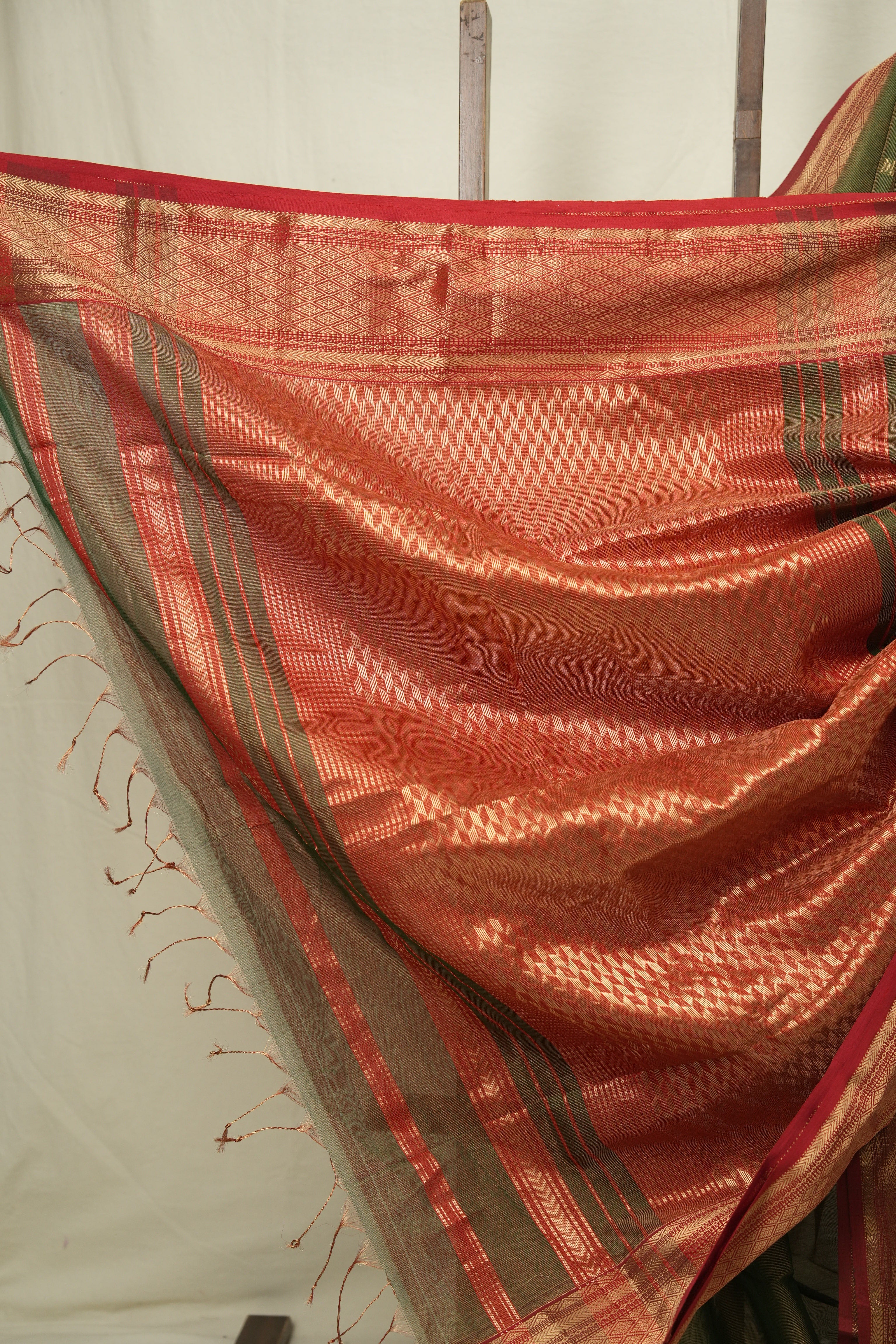 Green Maheshwari Tissue Saree - SRGMTS757