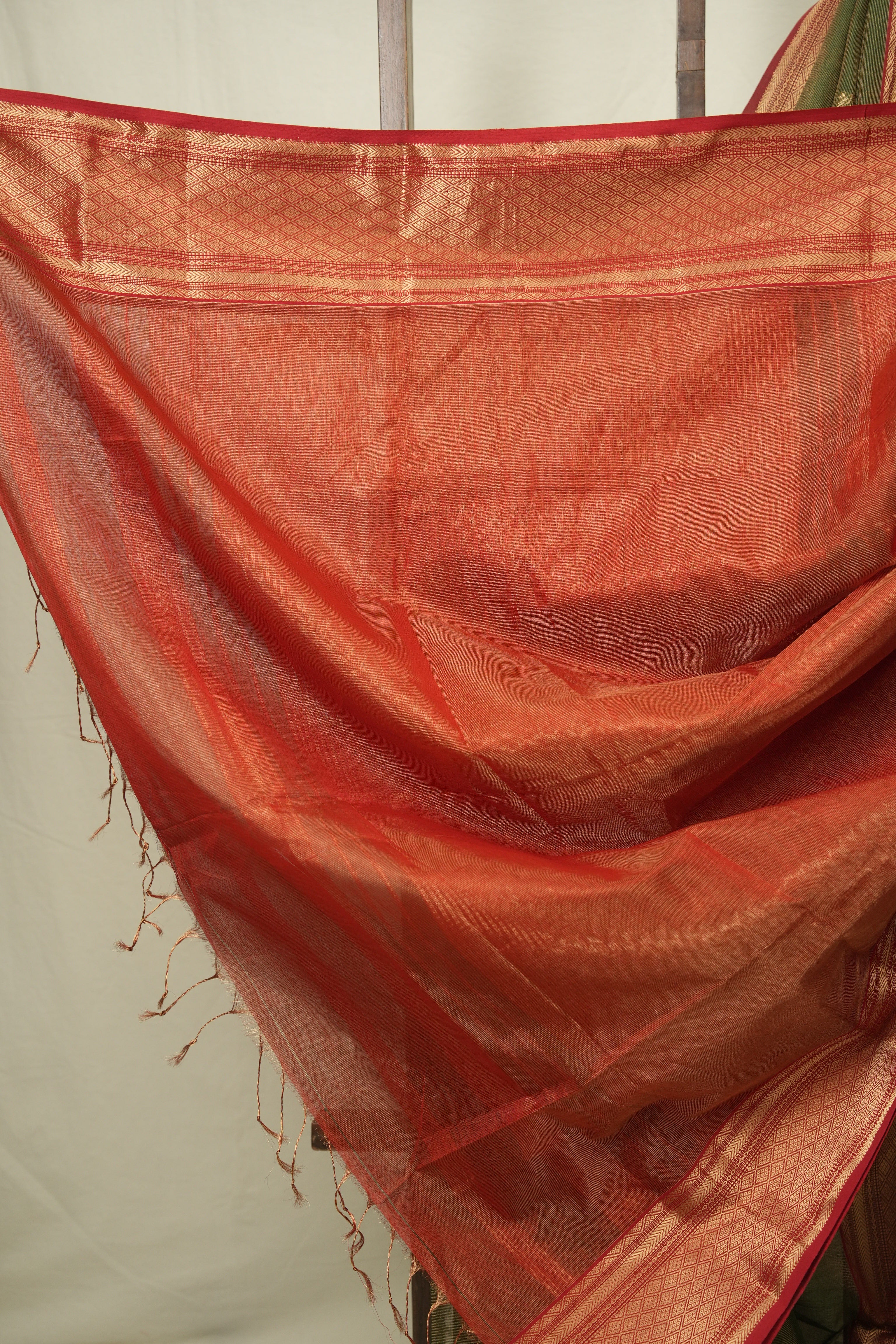 Green Maheshwari Tissue Saree - SRGMTS757
