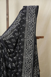 Black HBP Cotton Saree - SRBCS3380