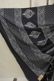Black HBP Cotton Saree - SRBCS3380