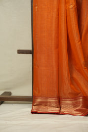 Orange Maheshwari Tissue Saree - SROMTS756