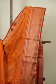 Orange Maheshwari Tissue Saree - SROMTS756