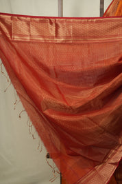 Orange Maheshwari Tissue Saree - SROMTS756