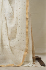 White Matka Silk Saree - SRWMSS82