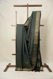 Dark Green Raw Silk Saree - SRDGRSS893