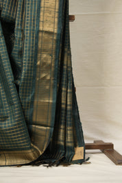Dark Green Raw Silk Saree - SRDGRSS893