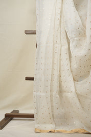 White Matka Silk Saree - SRWMSS82