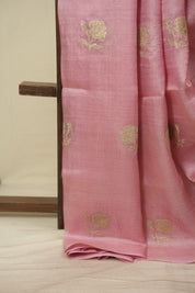 Pink Embroidered Tussar Silk Saree -SRPETSS1577