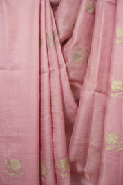 Pink Embroidered Tussar Silk Saree -SRPETSS1577