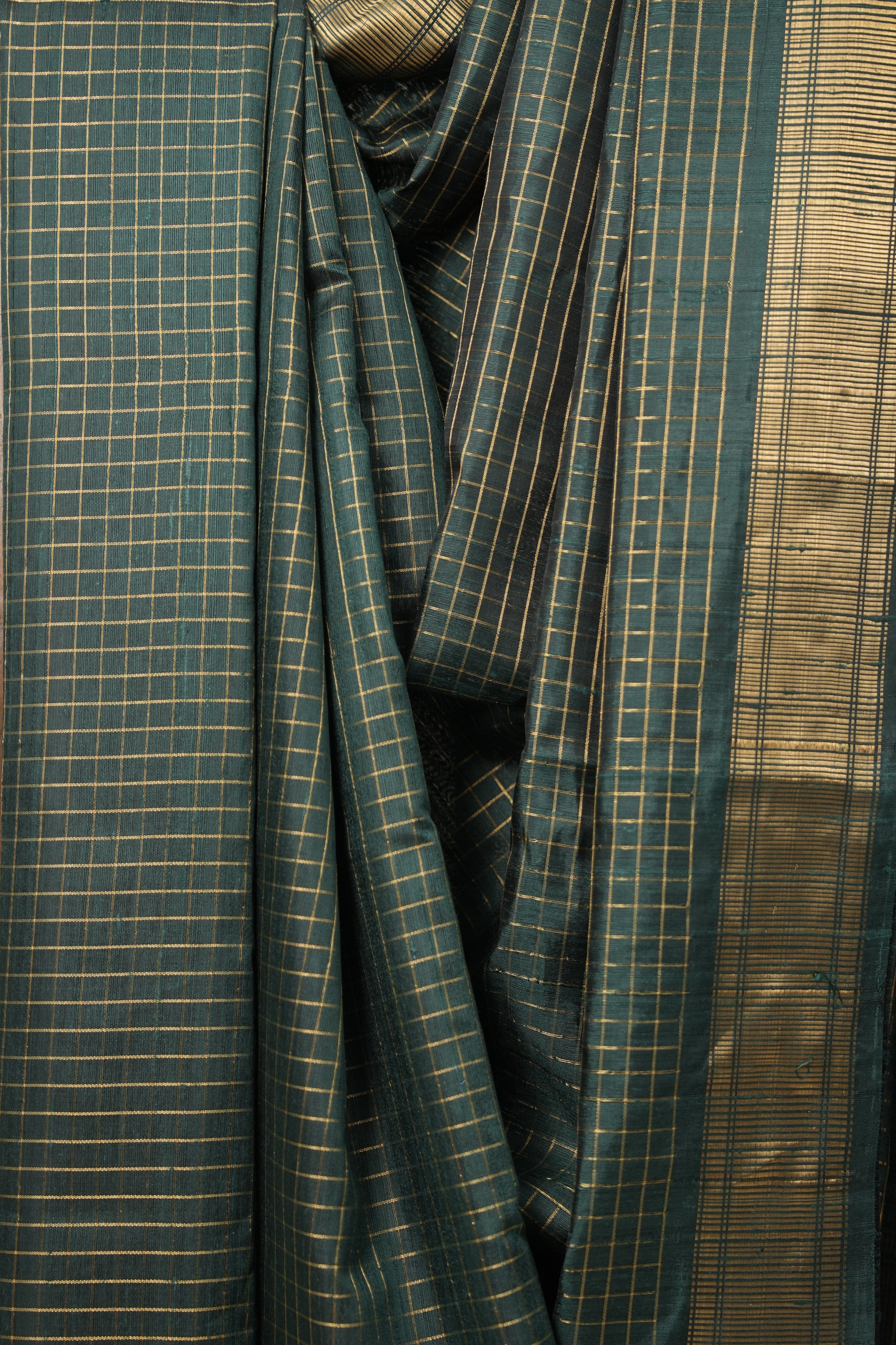 Dark Green Raw Silk Saree - SRDGRSS893
