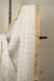 White Matka Silk Saree - SRWMSS82