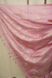 Pink Embroidered Tussar Silk Saree -SRPETSS1577