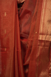 Brick Red Maheshwari Tissue Saree - SRBRMTS759
