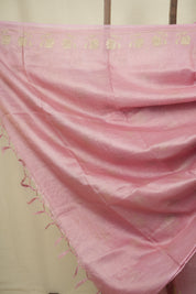 Pink Embroidered Tussar Silk Saree -SRPETSS1577