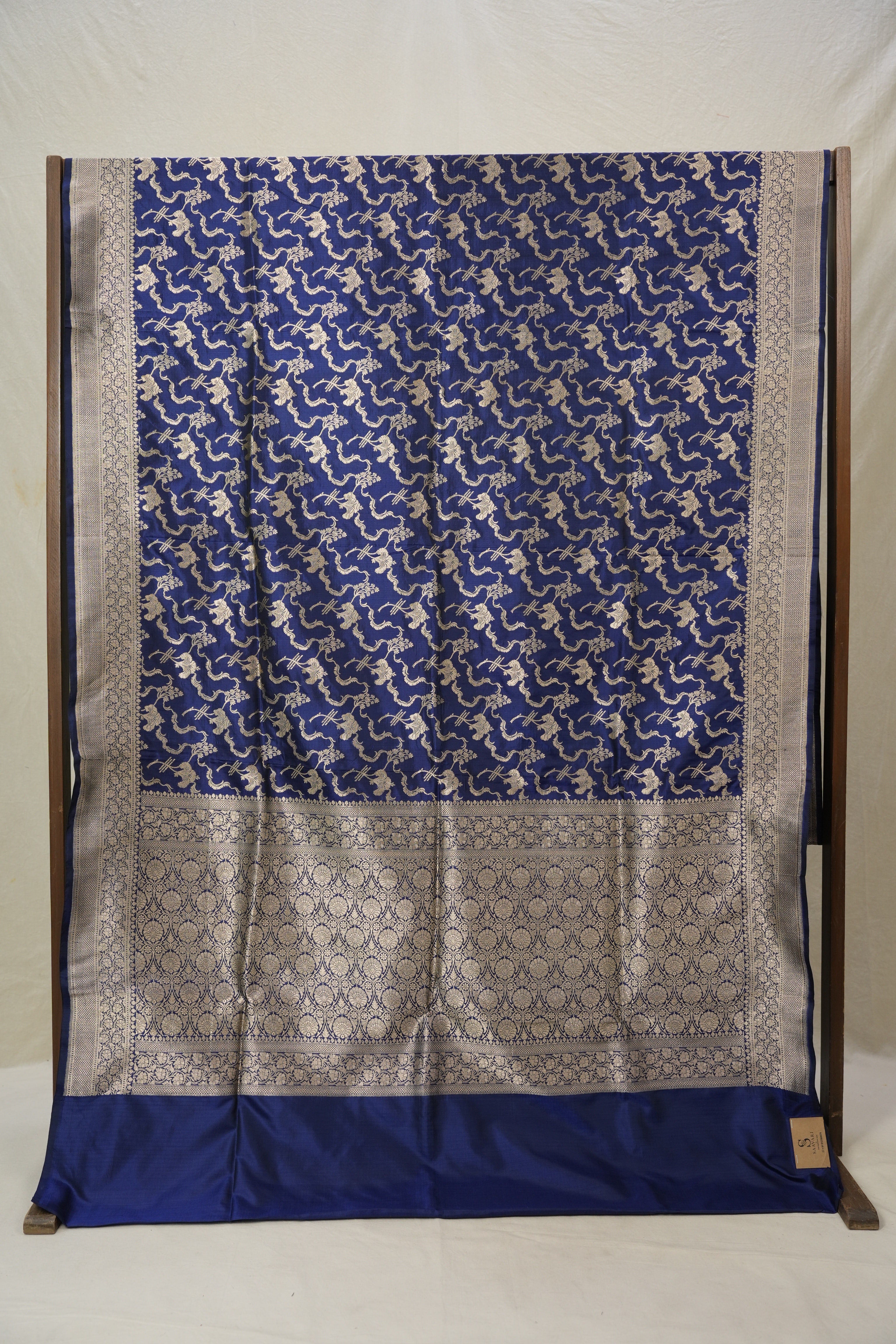 Royal Blue Banarasi Silk Saree - Saavari - SSRBBSS80