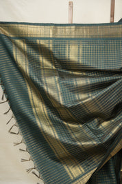 Dark Green Raw Silk Saree - SRDGRSS893