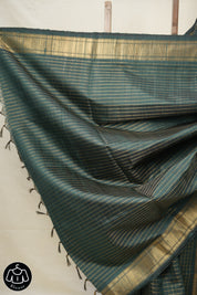 Dark Green Raw Silk Saree - SRDGRSS893