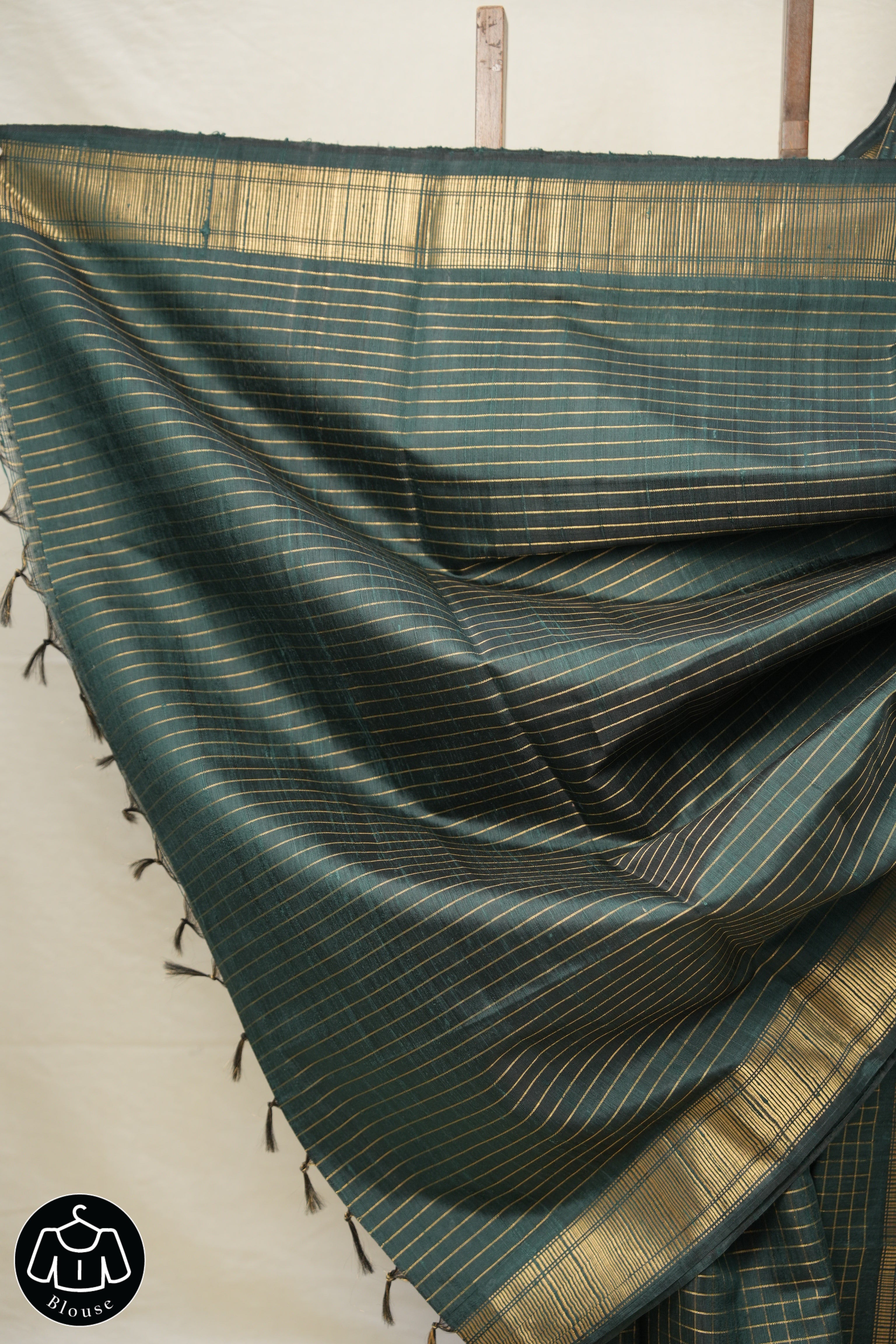 Dark Green Raw Silk Saree - SRDGRSS893