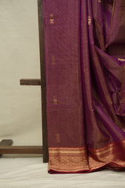 Magenta Maheshwari Tissue Saree - SRMMTS760