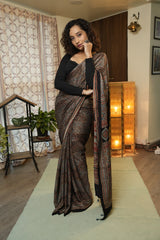 Black HBP Modal Silk Saree - SRBMSS599